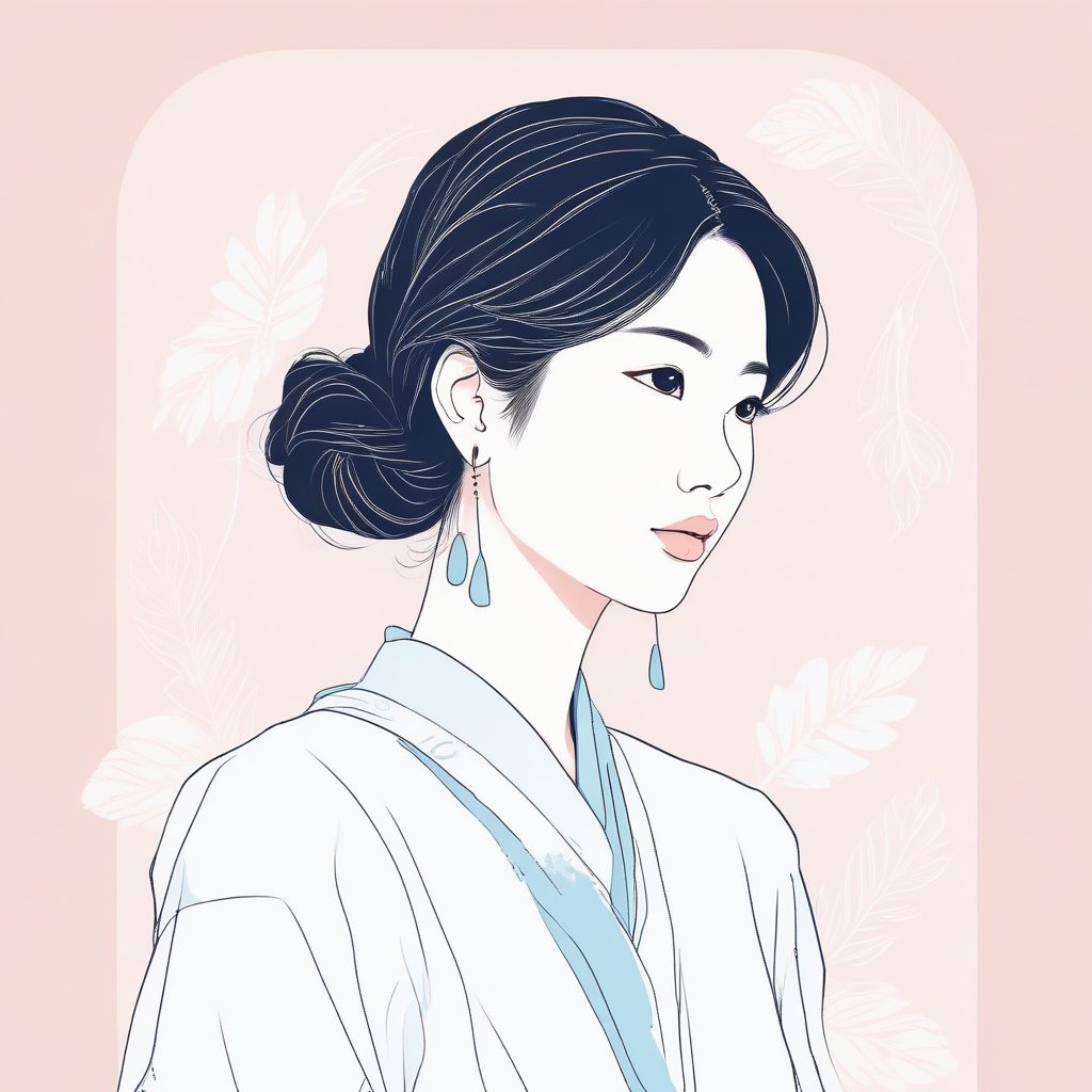 💖日系手绘少女头像 | 极简软萌风，粉蓝配色纯背景🔥