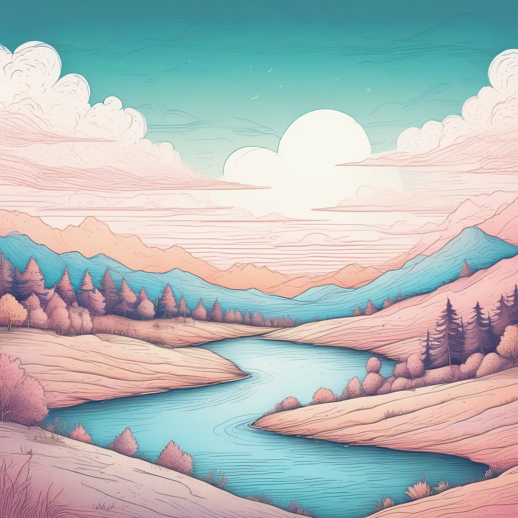 极简风景手绘插画 | 温暖治愈的纸感蜡笔风 极简风格桌面背景✨