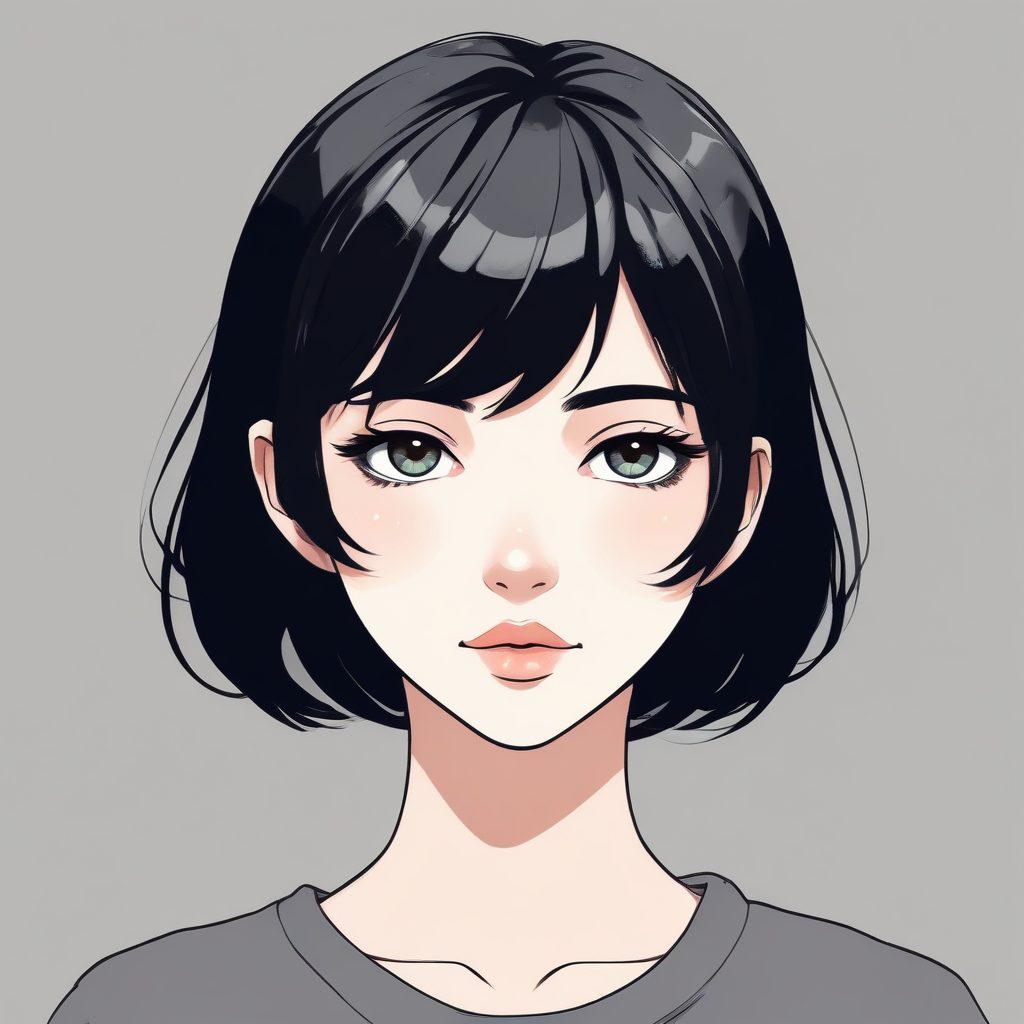 🖤 黑白极简变体！高冷灰调动漫少女，最适合做黑白头像