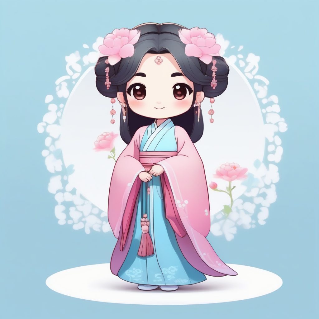 Q版古风少女治愈系头像:Midjourney/SD万能提示词教程,秒出全身站立图