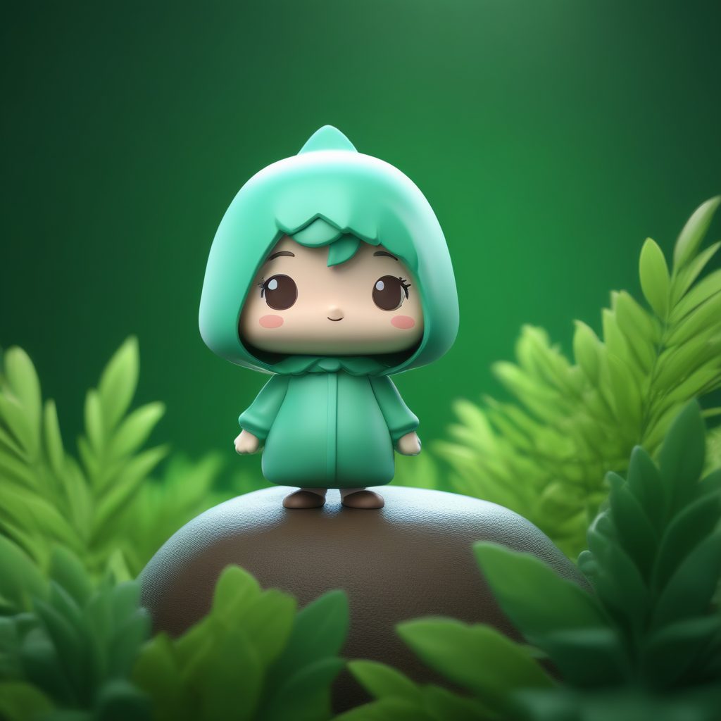 森林守护者Q版：柔和色彩与粘土纹理的治愈系C4D渲染