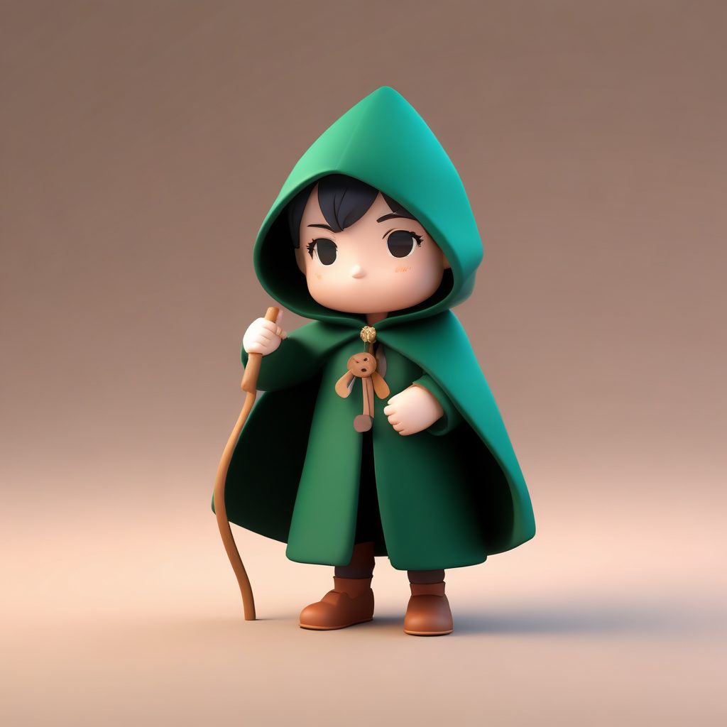 森系斗篷披风Q版:可爱盲盒角色3D渲染技巧