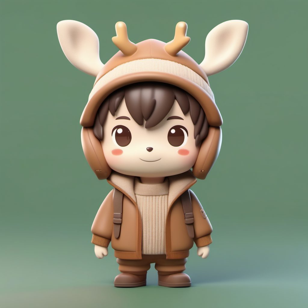 森系治愈风Q版人物:灯芯绒与大地色系的Octane渲染教程