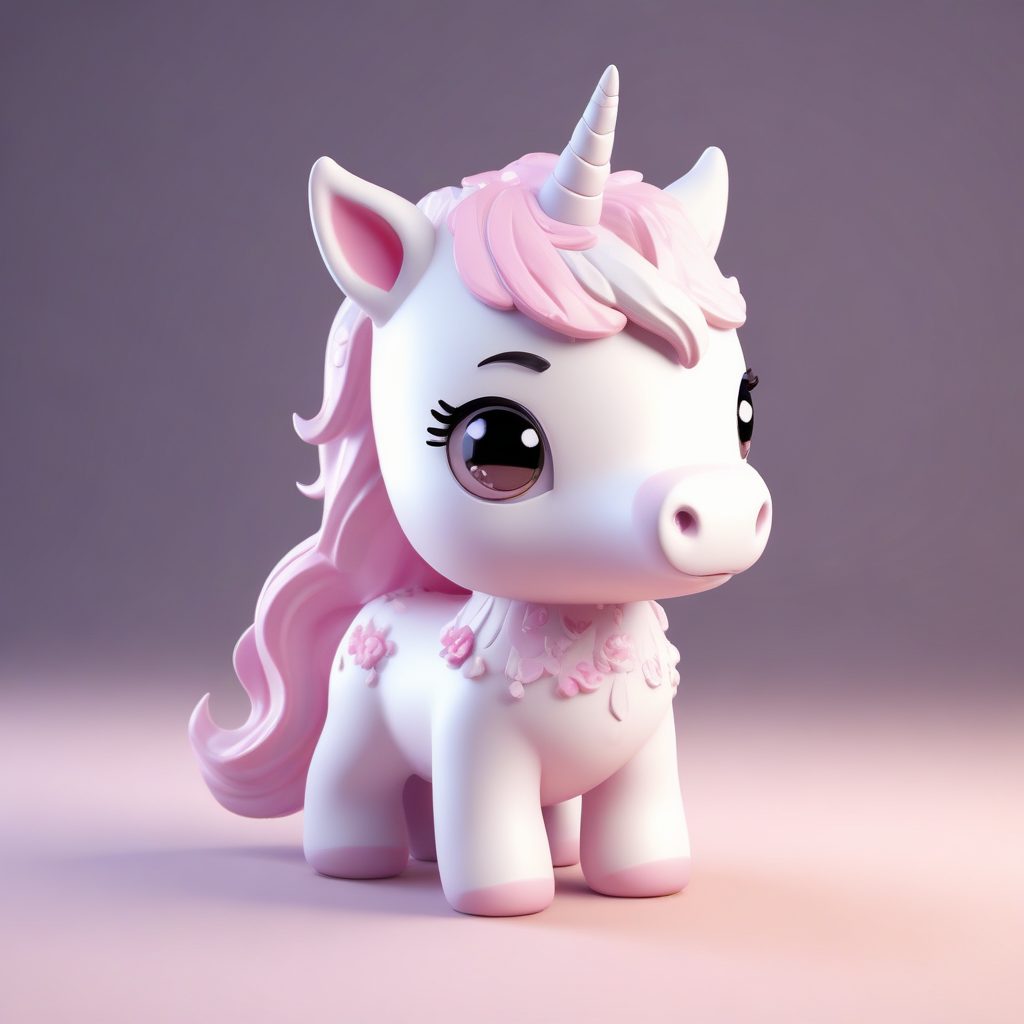 少女心爆棚！超萌Q版独角兽，粉嫩系粘土盲盒，C4D光线追踪！