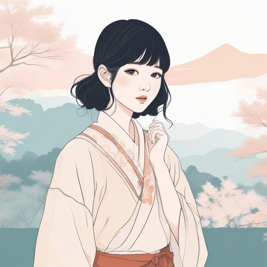 少女心爆棚！治愈系水彩色线条插画，日系时尚头像灵感库