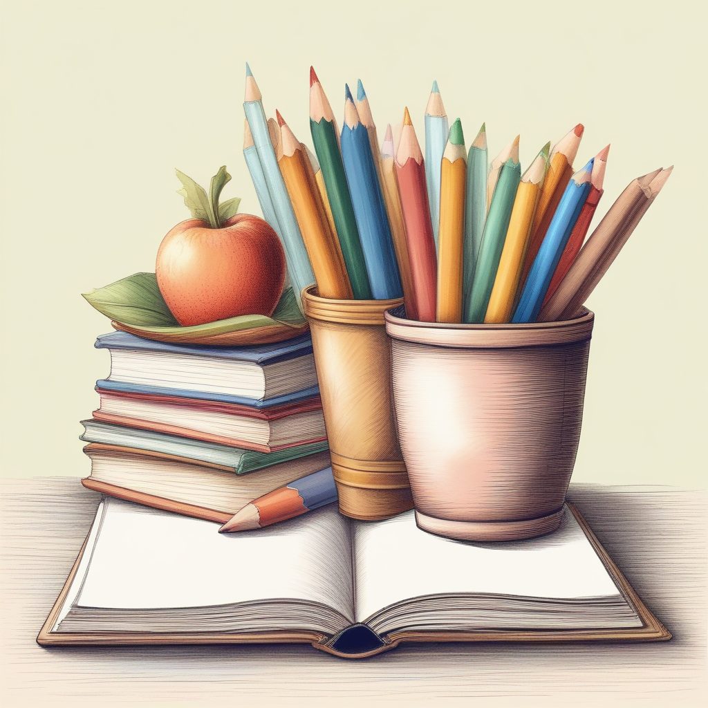 少女心文具：超美手账文具静物插画，彩铅质感，做手账背景绝了！