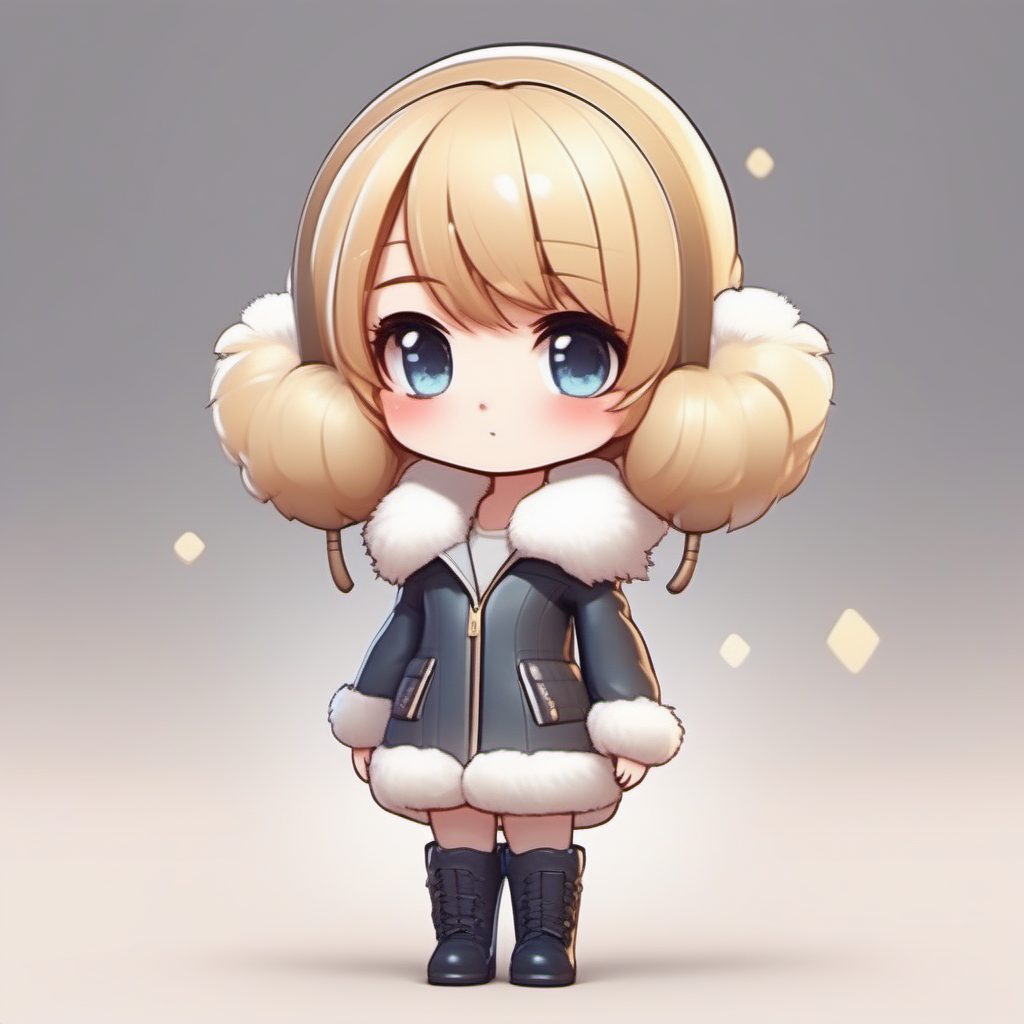 奢华皮草Q版高定时尚:1个可爱女孩全身站姿AI绘图秘诀