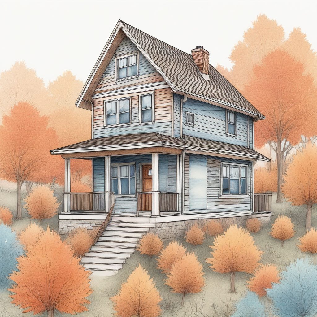 设计美学｜极简房屋蓝图与自然元素，概念壁纸