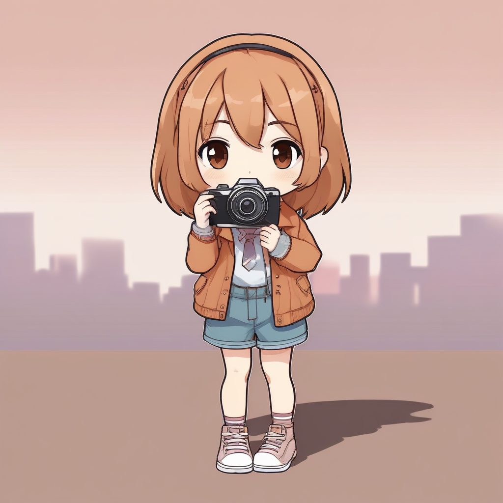 📸摄影师Q版！胶片质感一个可爱时尚Q版动漫人物，表情动作丰富，动态捕捉神态一绝