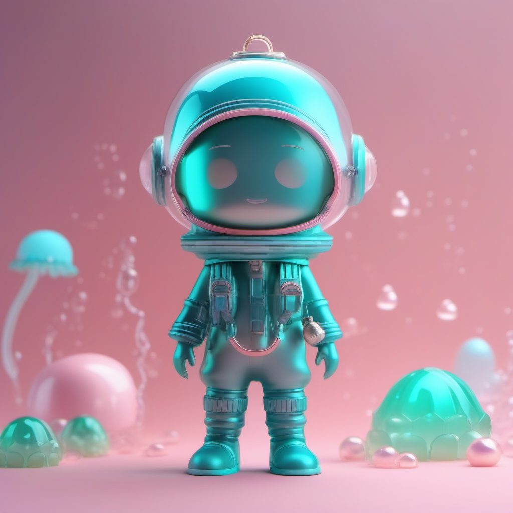 深海水母潜水员：Octane渲染下的8K高精细Q版手办