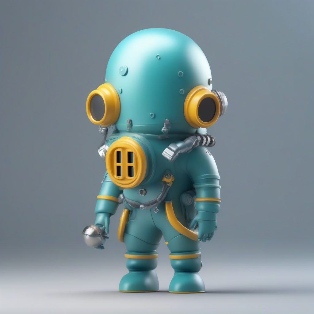 深海探险家Q版章鱼手办：极简背景C4D 8K高清渲染技巧