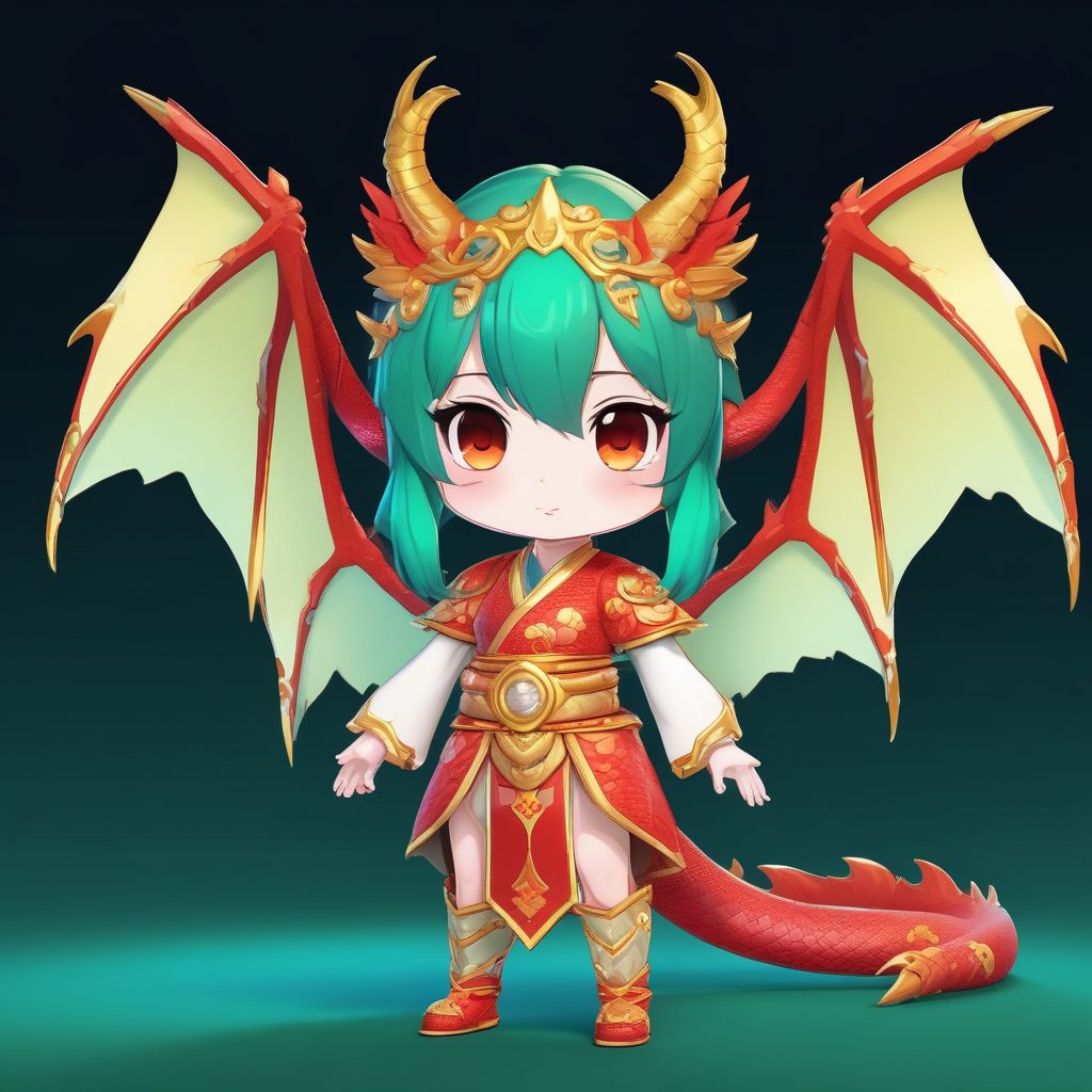 🐉神话来袭！Q版东方龙女插画，霸气侧漏的可爱壁纸！