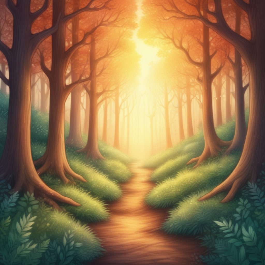 🌲神秘森林！柔和光影下的治愈系插画，超适合做壁纸！