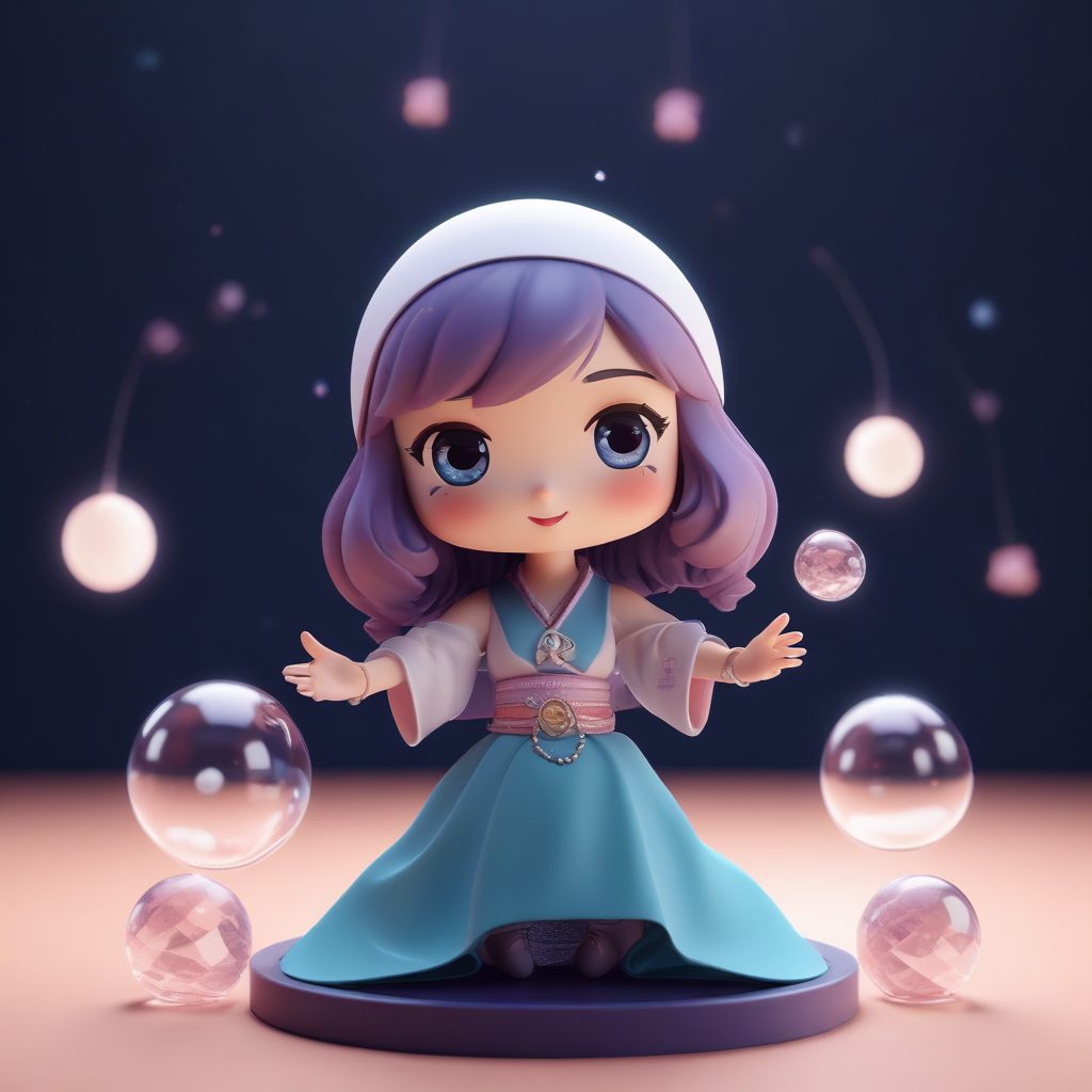 神秘占卜师：水晶球悬浮的Q版幻想插画 AI 教程