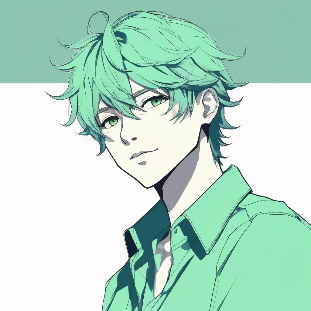 神仙提示词：简约风日系男生肖像，极细线条手绘插画，打造清冷文艺感