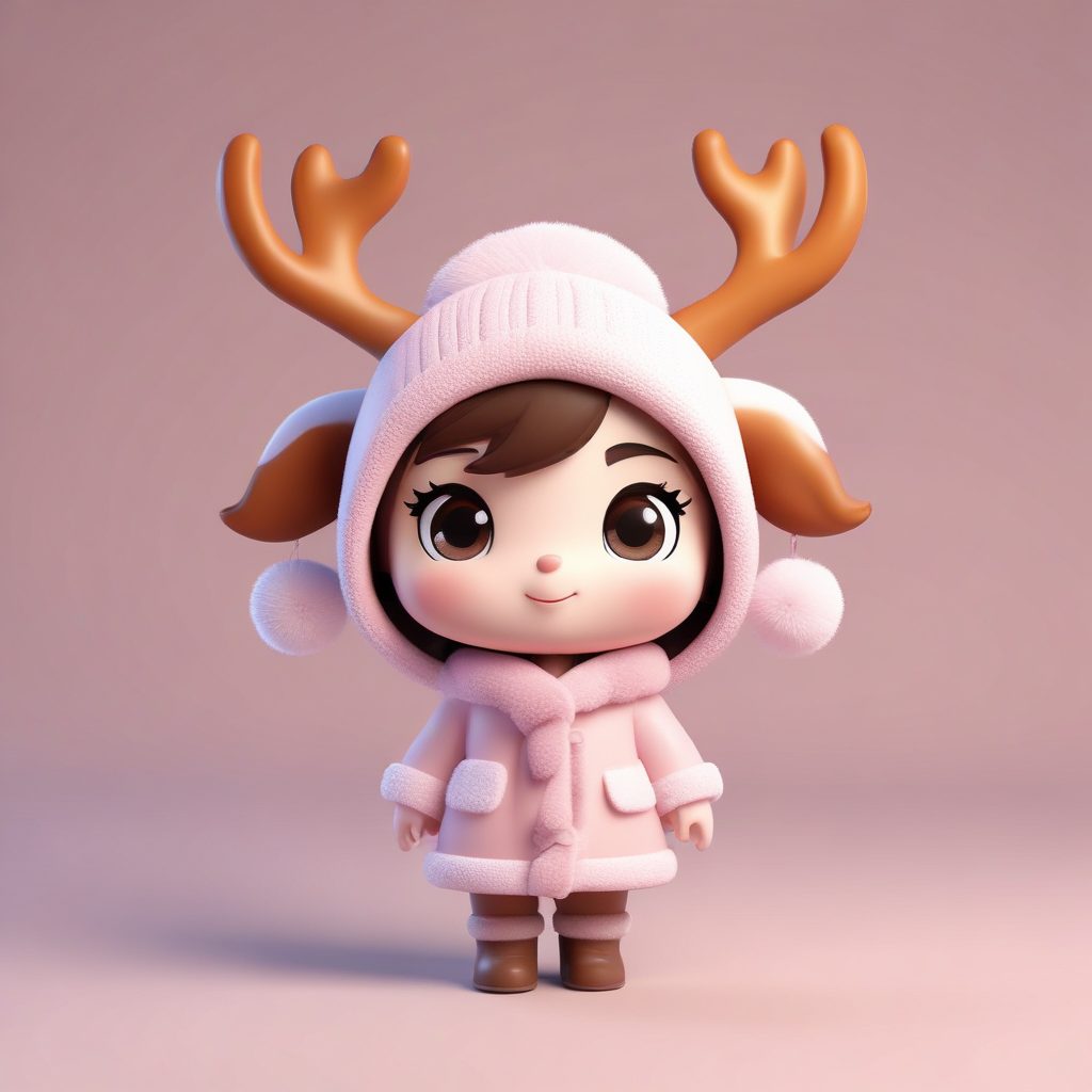 🎄圣诞限定盲盒风：Q版麋鹿女孩全身像！AI绘画超甜提示词