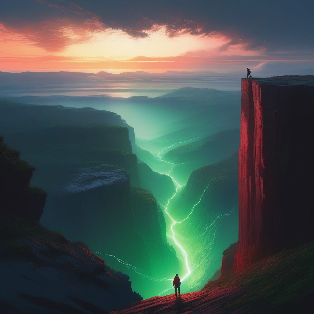 视觉冲击力MAX：多重宇宙悬崖远望，AI绘制维度裂缝与情感深度