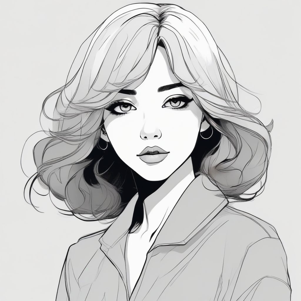 时尚插画大师范儿！👩‍🎨 极简线条勾勒高级时装，日系少女肖像AI生成！