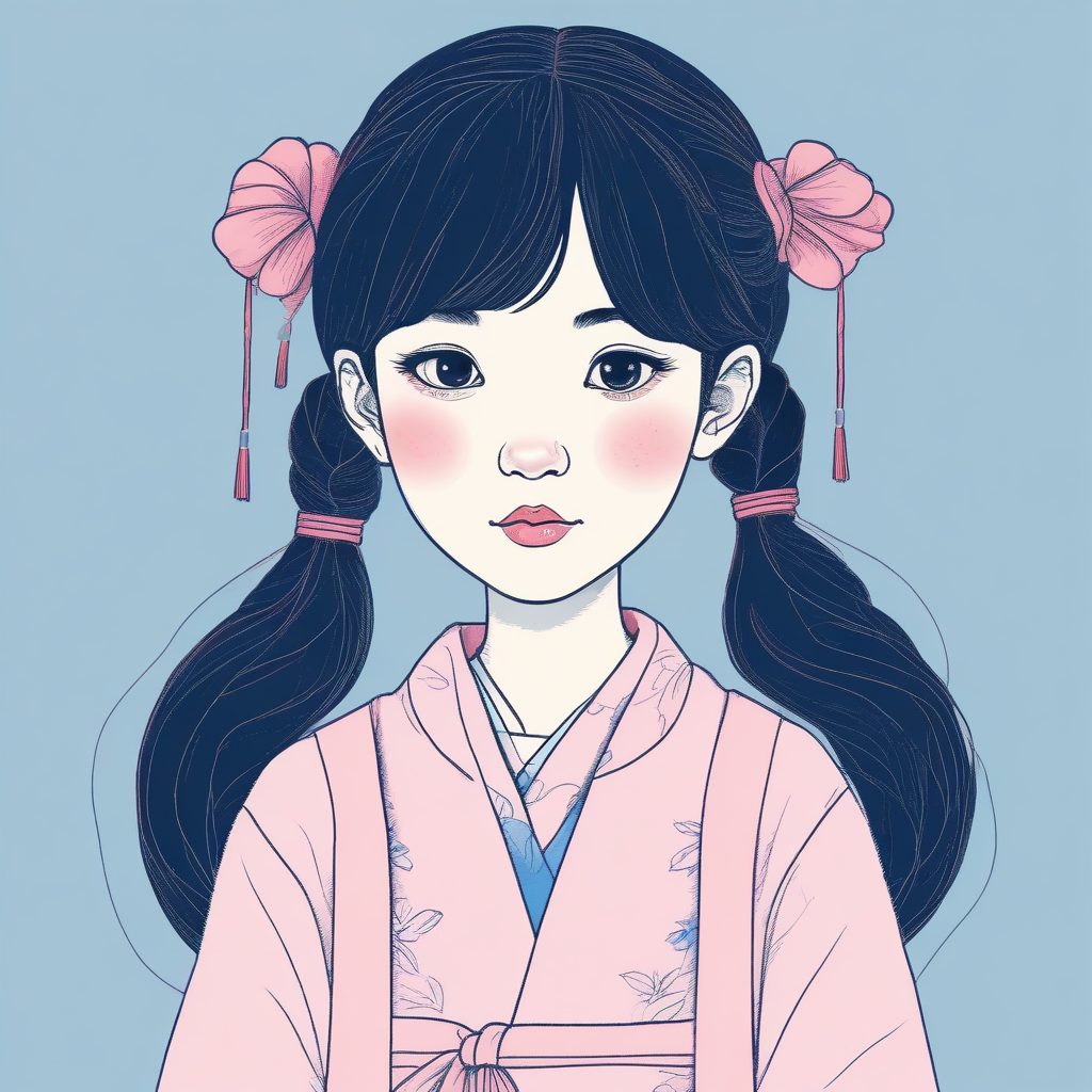 时尚灵感:AI生成日系少女的粉蓝双马尾与甜美穿搭