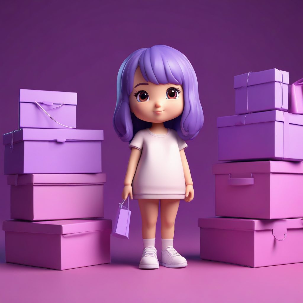 时尚Q版：手拿购物袋的“血拼胜利”表情包生成