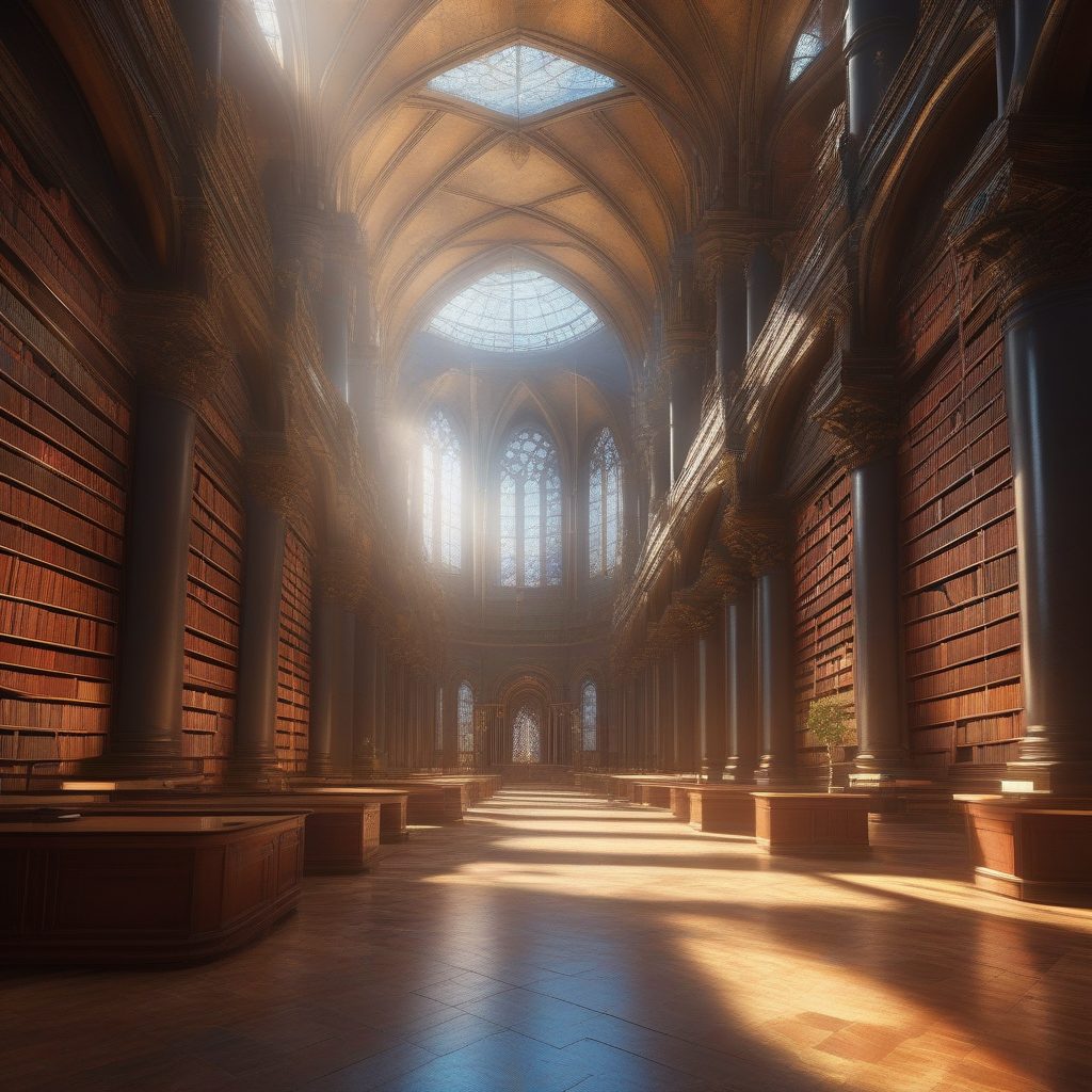 史诗级空间感：反重力漂浮图书馆AI绘画，新海诚奇幻建筑提示词解析