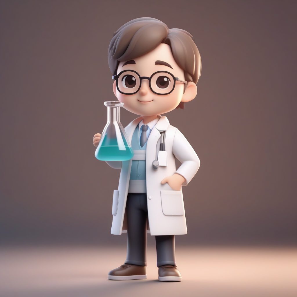 实验课Q版角色:C4D高精度渲染,烧瓶道具盲盒设计