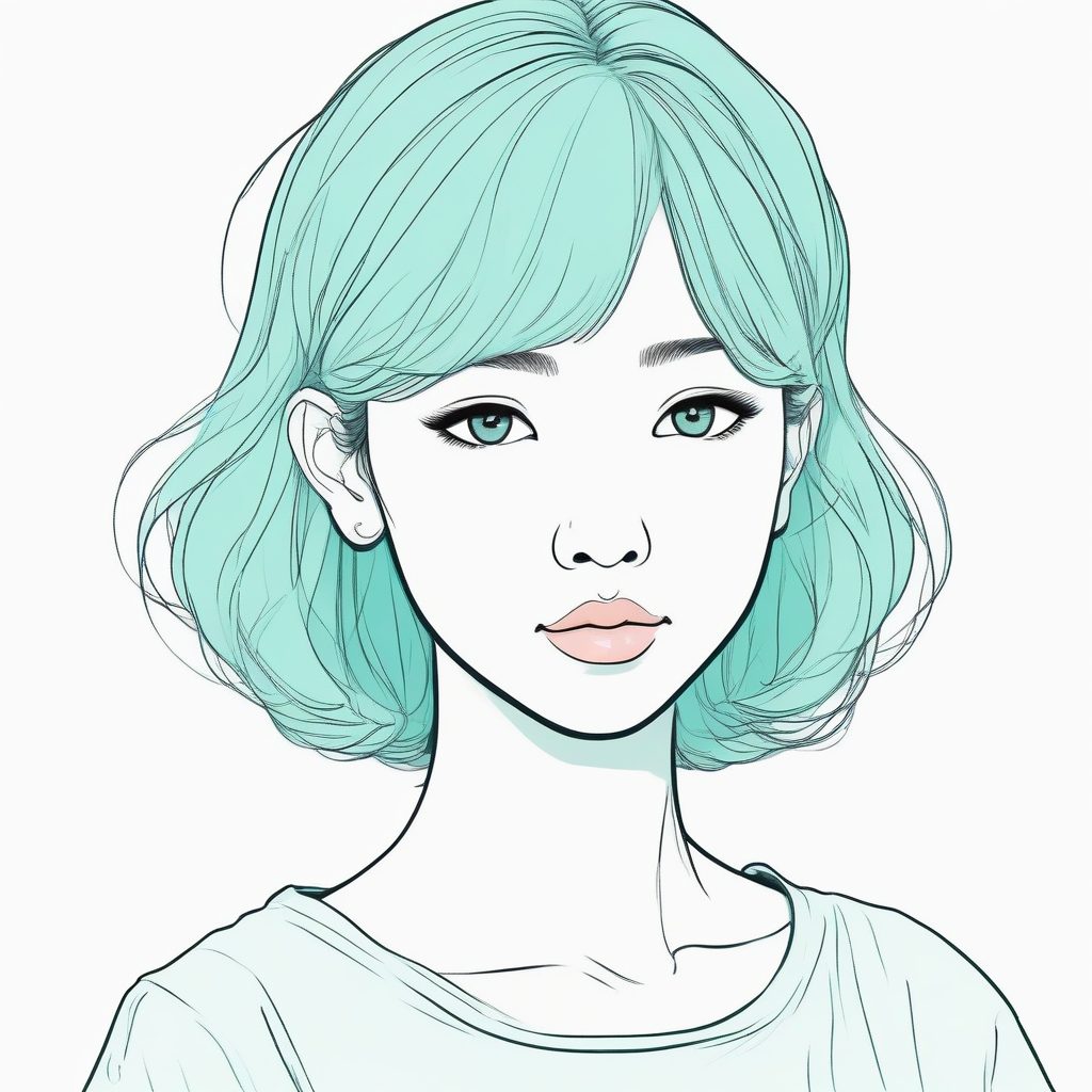 纯爱战神必备の极简线稿，日系侧颜少女头像，纯净感拉满🌸