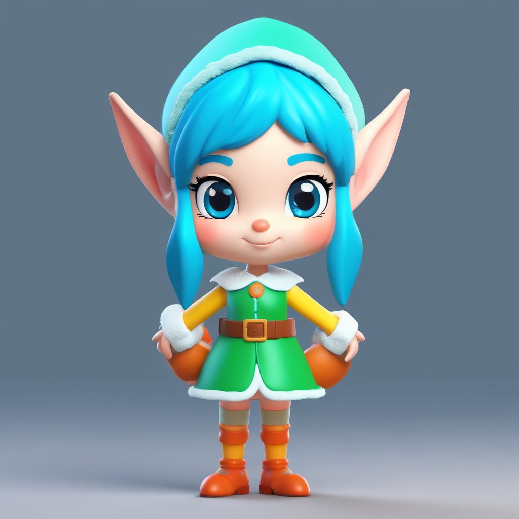 收藏级3D渲染：Q版圣诞精灵女孩盲盒提示词创作指南