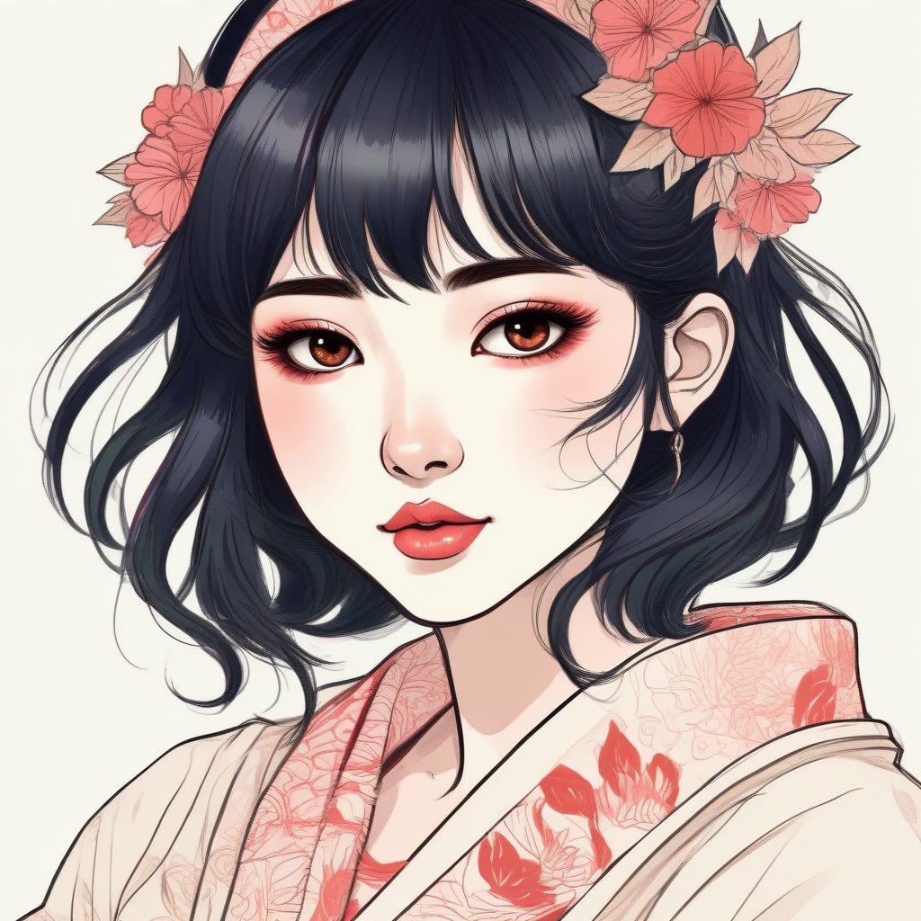 手绘感细节控必码：日系少女头像，突出柔和边缘和唯美光影