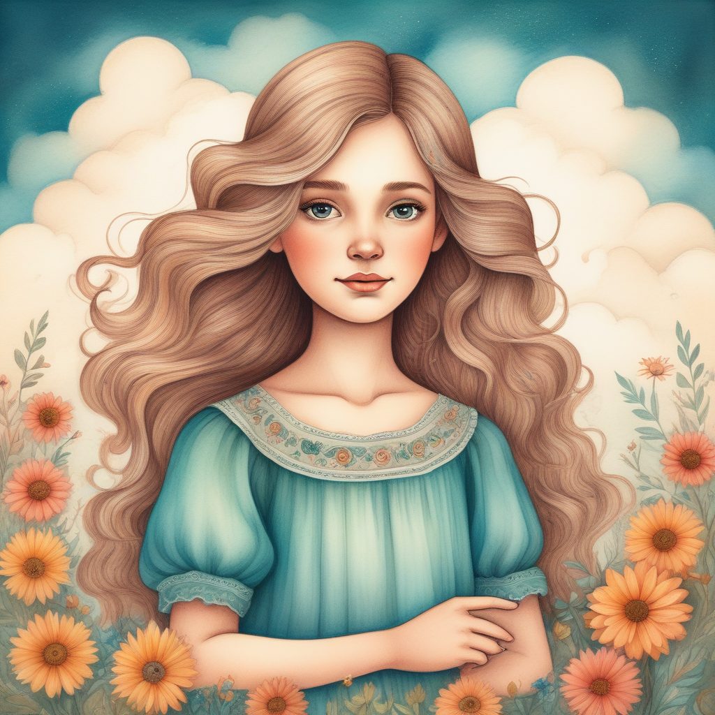 💫 手绘童话风格头像：治愈系纸质感彩铅女孩🔥