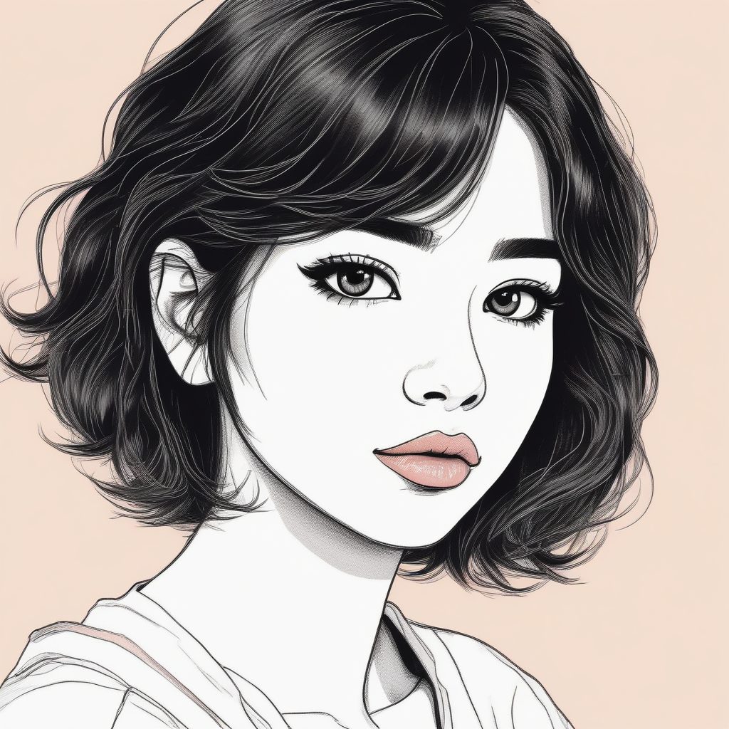 手绘线稿的氛围感：超A甜酷少女头像装扮，高光泽嘴唇细节炸裂