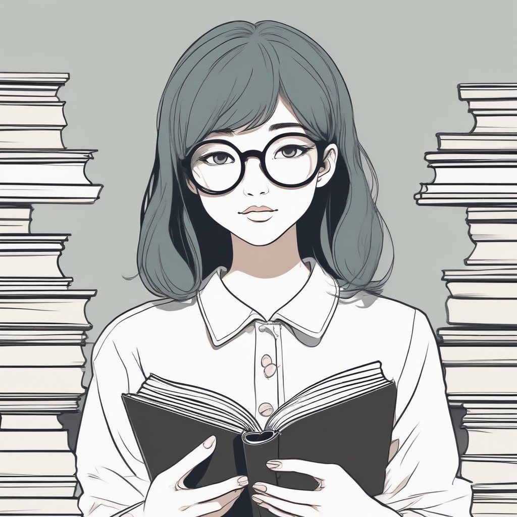 “书呆子美学”极简少女：眼镜与低饱和纯色背景的搭配