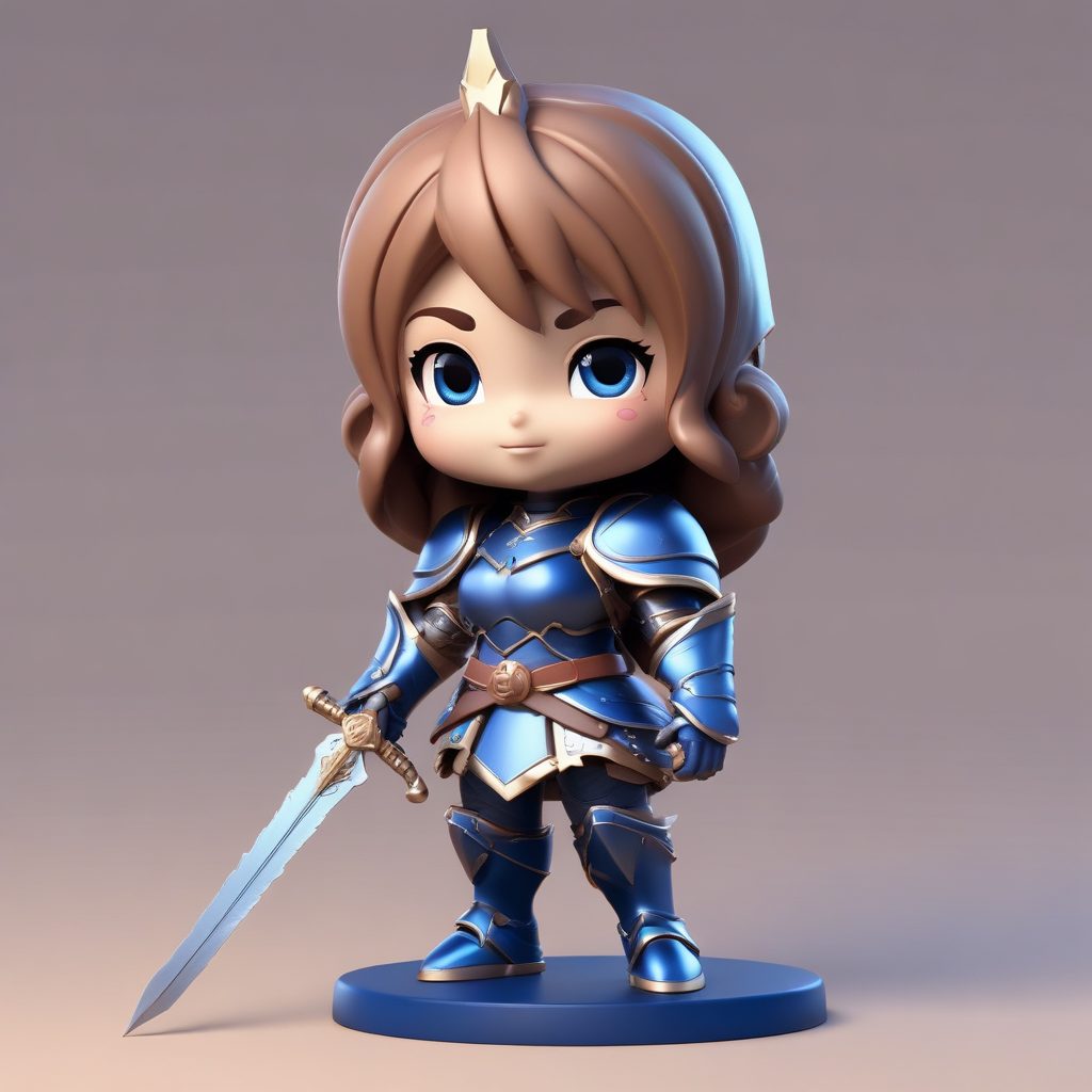 ⚔️帅气Q版！幻想骑士风女孩全身像，黏土模型提示词公开