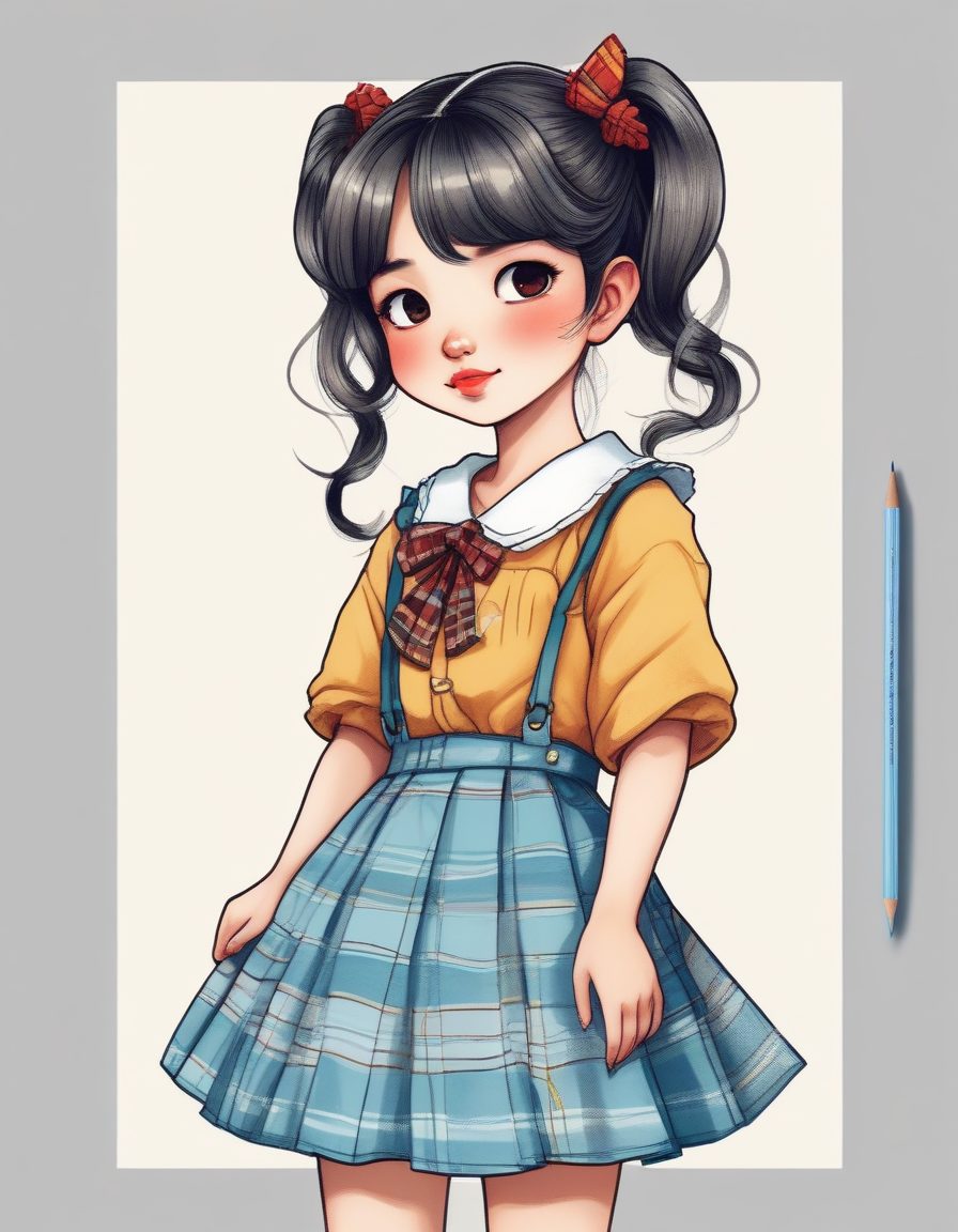 双马尾+格纹裙:AI生成超甜系日系少女肖像