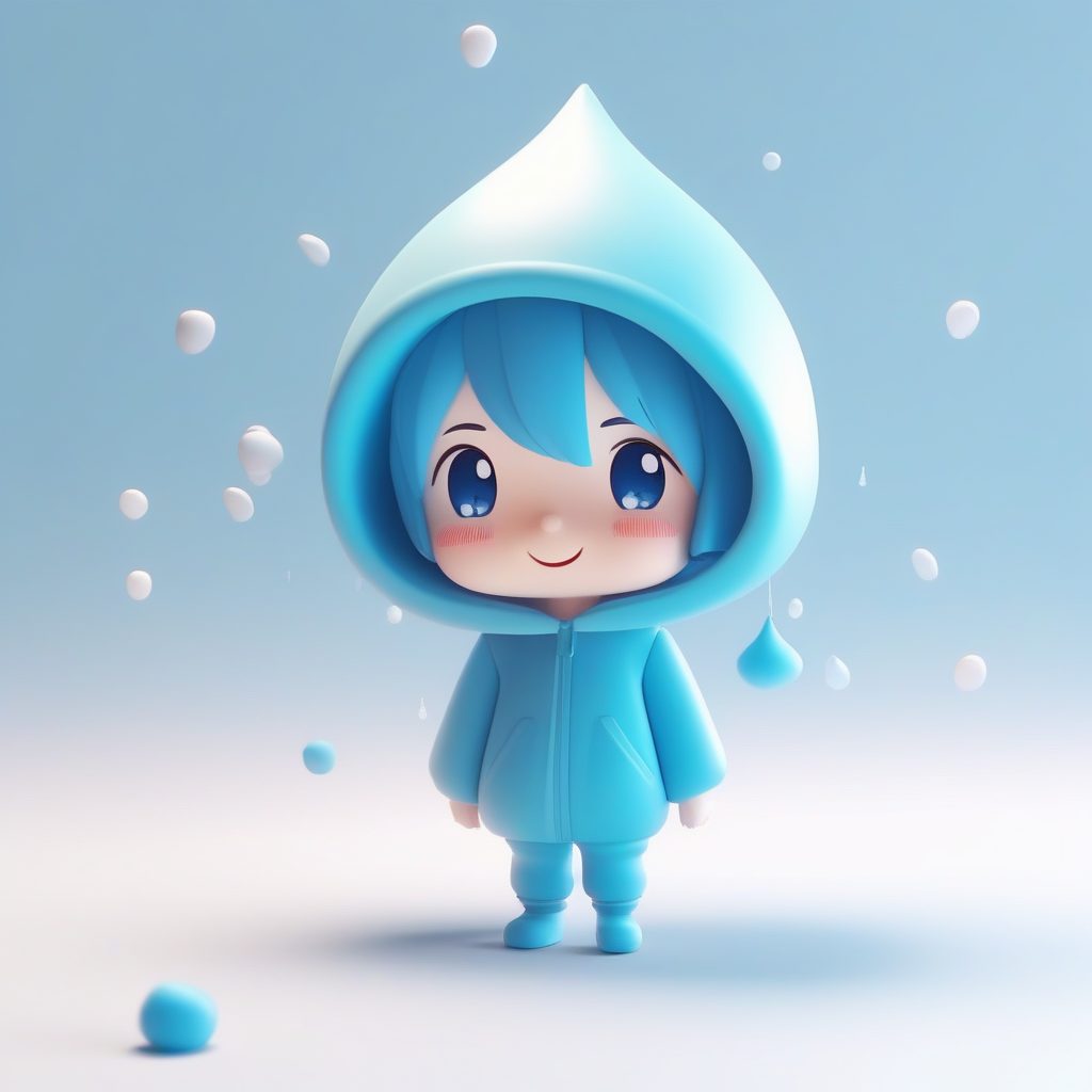 水滴造型Q版：超极简治愈系角色的C4D高光渲染教程