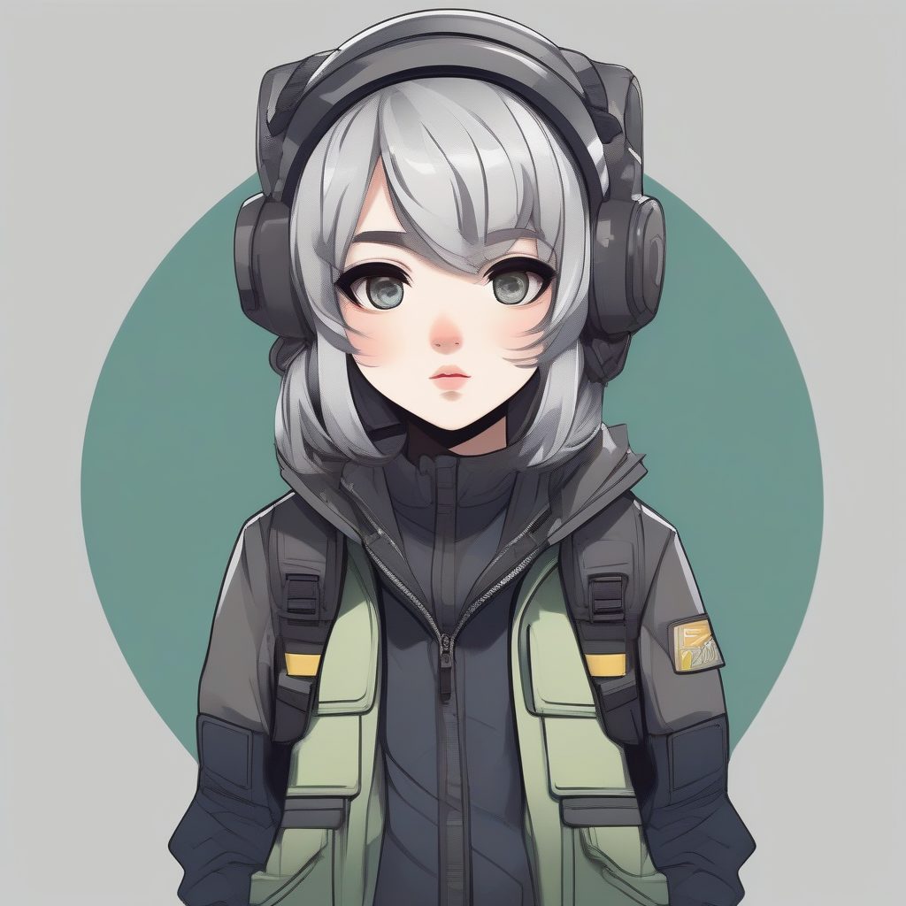 Stable Diffusion 进阶:绘制高级感潮流机能风Q版女孩全身像,纯净背景无杂物。