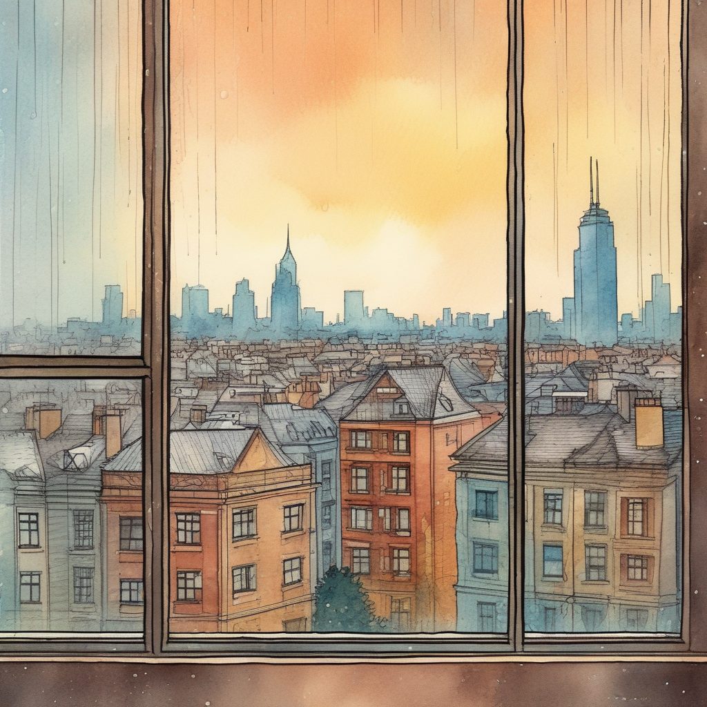 速存!日系治愈系场景图,雨天极简插画壁纸教程