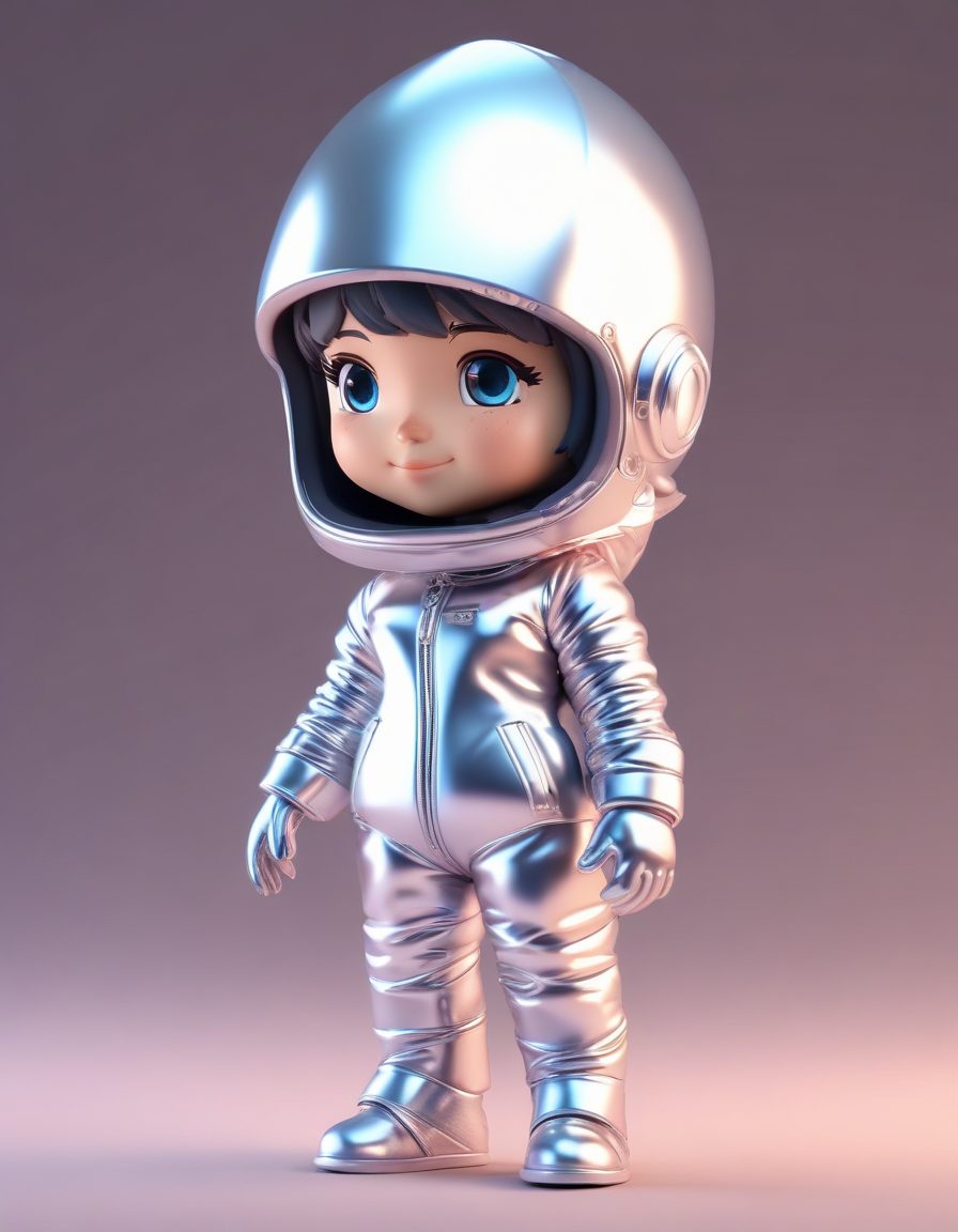 💫 太空银外套!未来感Q版滑雪服女孩