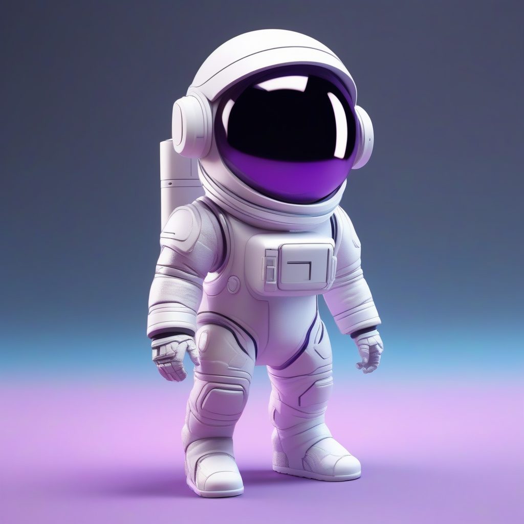 探索宇宙的Q版宇航员:Octane渲染3D盲盒,高细节纯色背景AI绘画指令