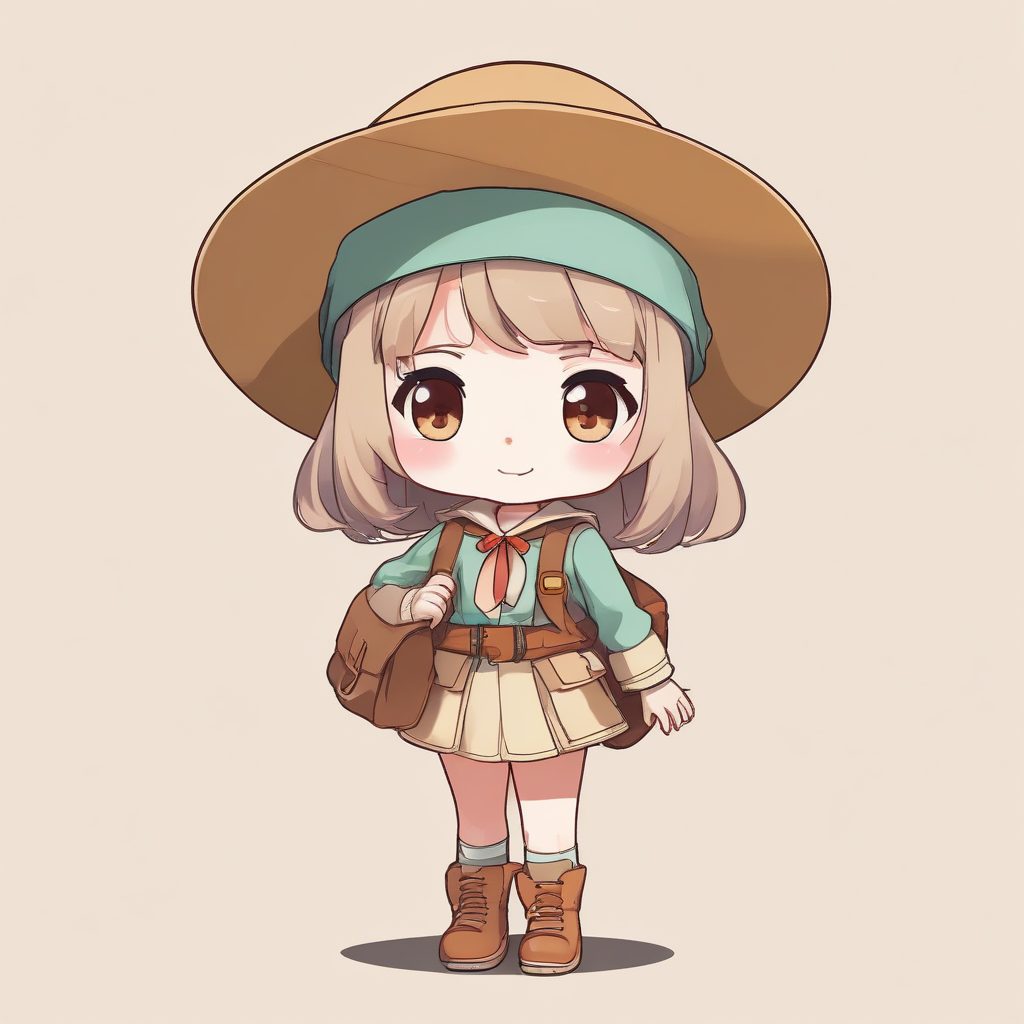 🗺️探险家Q版！野外生存一个可爱时尚Q版动漫人物，表情动作丰富，适合旅行博主头像生成