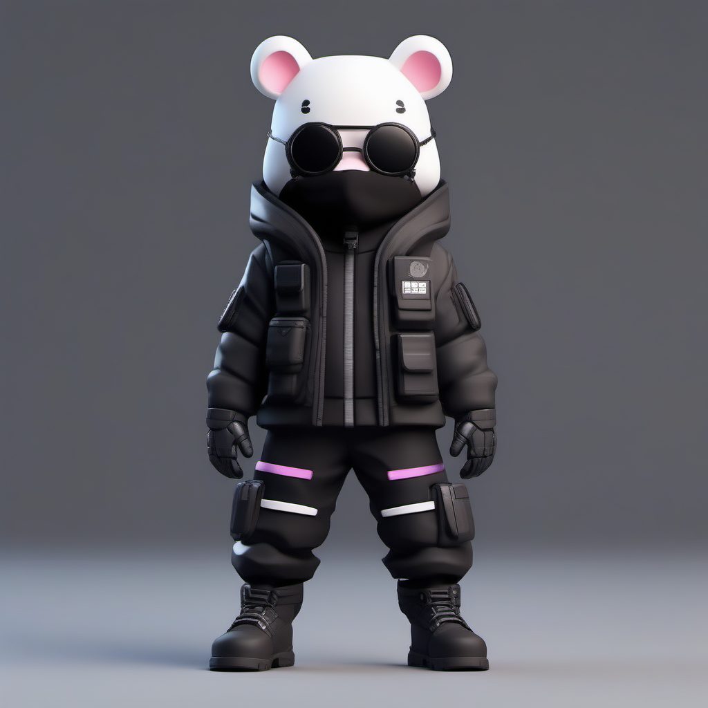 Techwear机能风Q版战士：C4D立体渲染与冬季战术穿搭