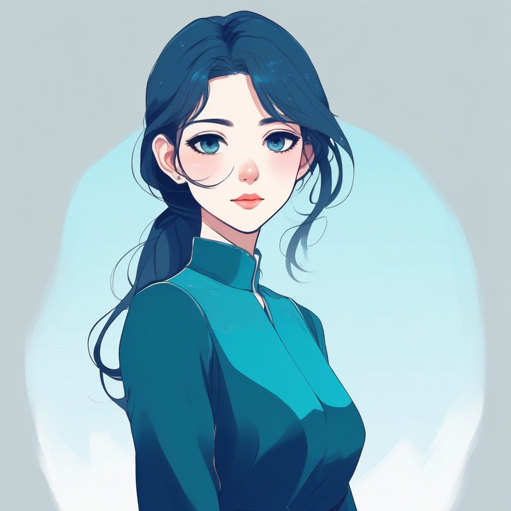 🦢天鹅绒质感!日系优雅长裙少女线稿全身照,唯美壁纸素材