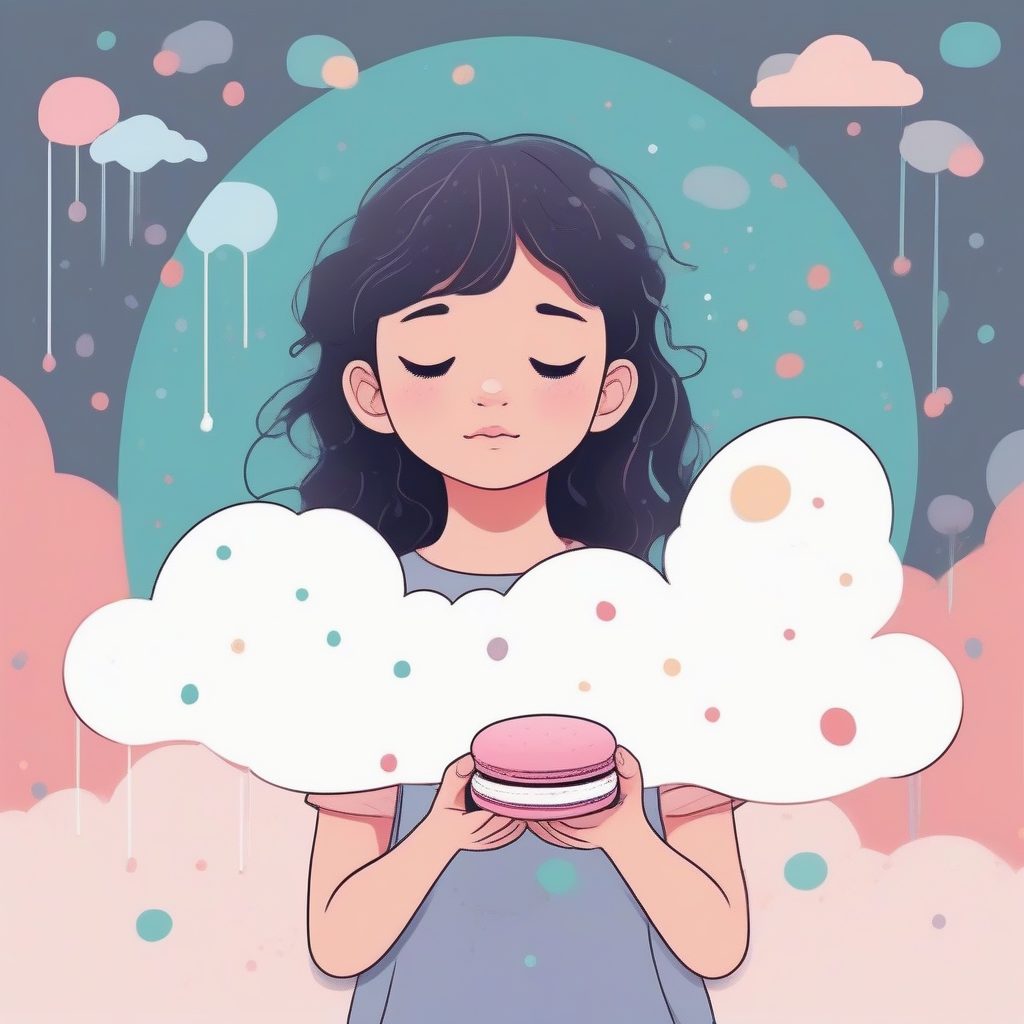 甜美极简主义:Midjourney创意提示词生成马卡龙雨滴云朵少女 1 甜美极简主义:Midjourney创意提示词生成马卡龙雨滴云朵少女