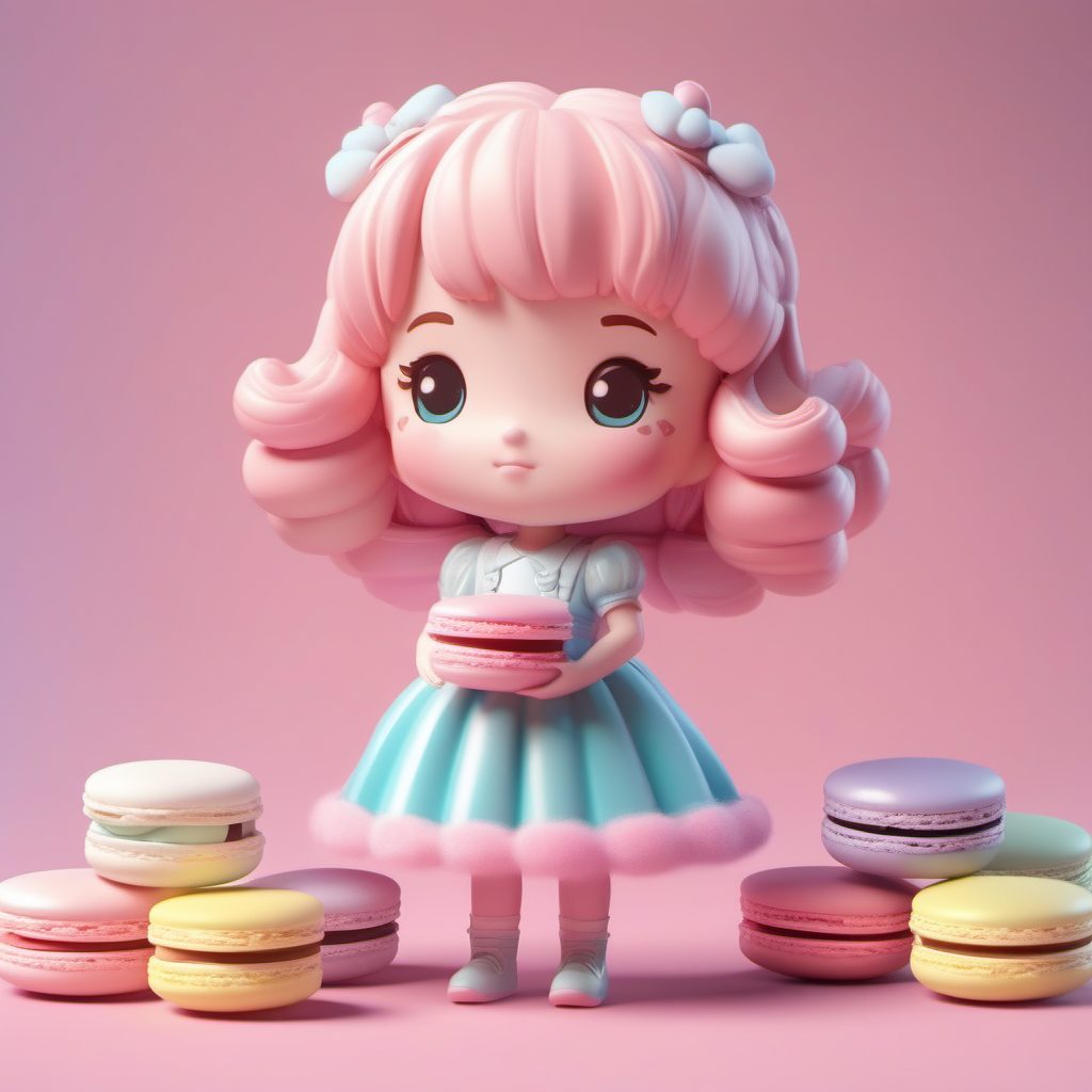 甜美Q版马卡龙女孩：C4D粘土盲盒手办渲染教程