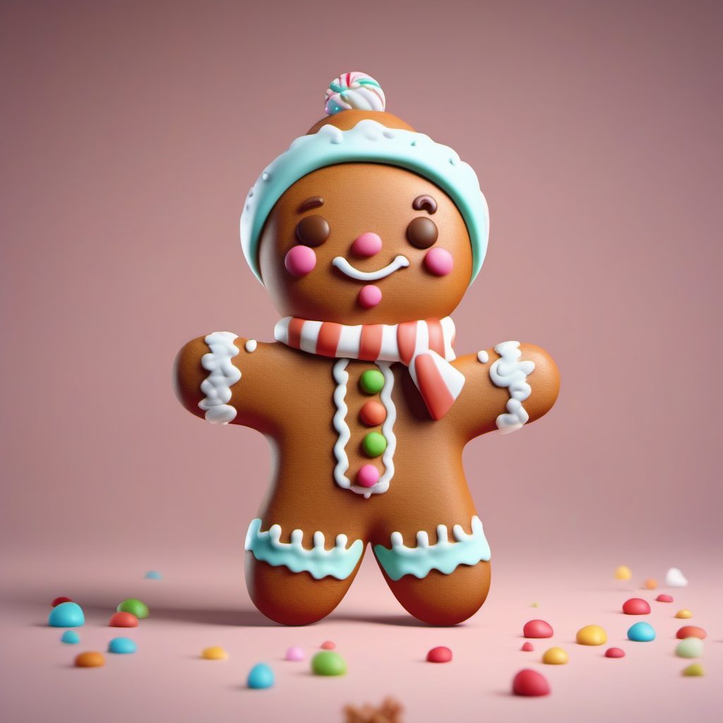 甜蜜烘焙！Q版姜饼人角色粘土手办3D Octane渲染技巧