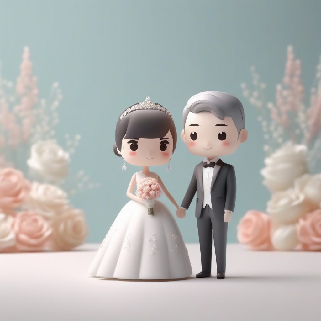 甜蜜升级!Q版婚纱情侣手办:3D黏土婚礼盲盒AI绘图指南