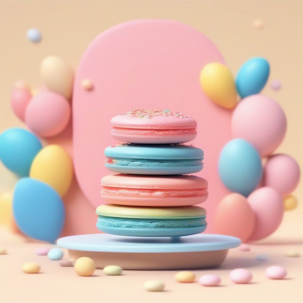 甜品治愈系：AI生成马卡龙色Q版烘焙师全身照提示词模板