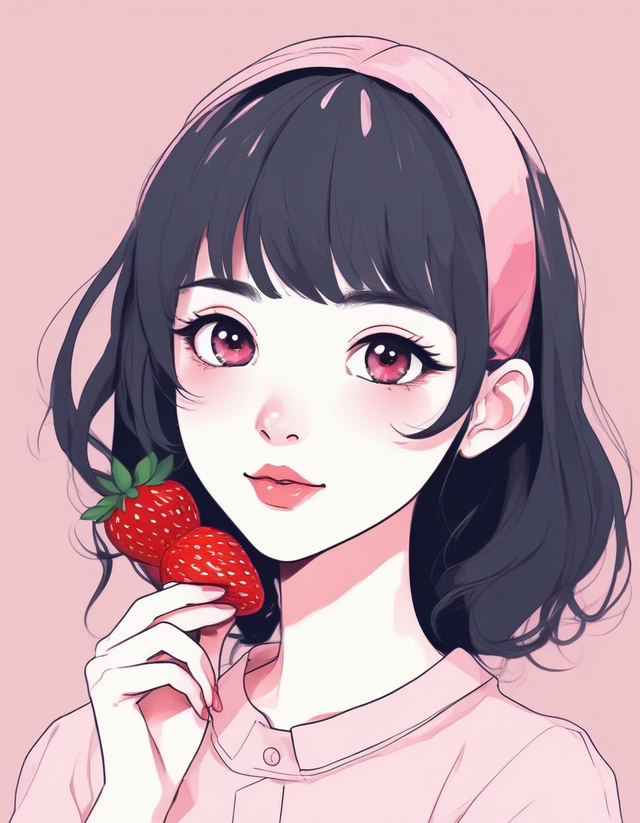 🍓甜系草莓女孩头像!低饱和粉嫩马卡龙配色,少女心爆棚