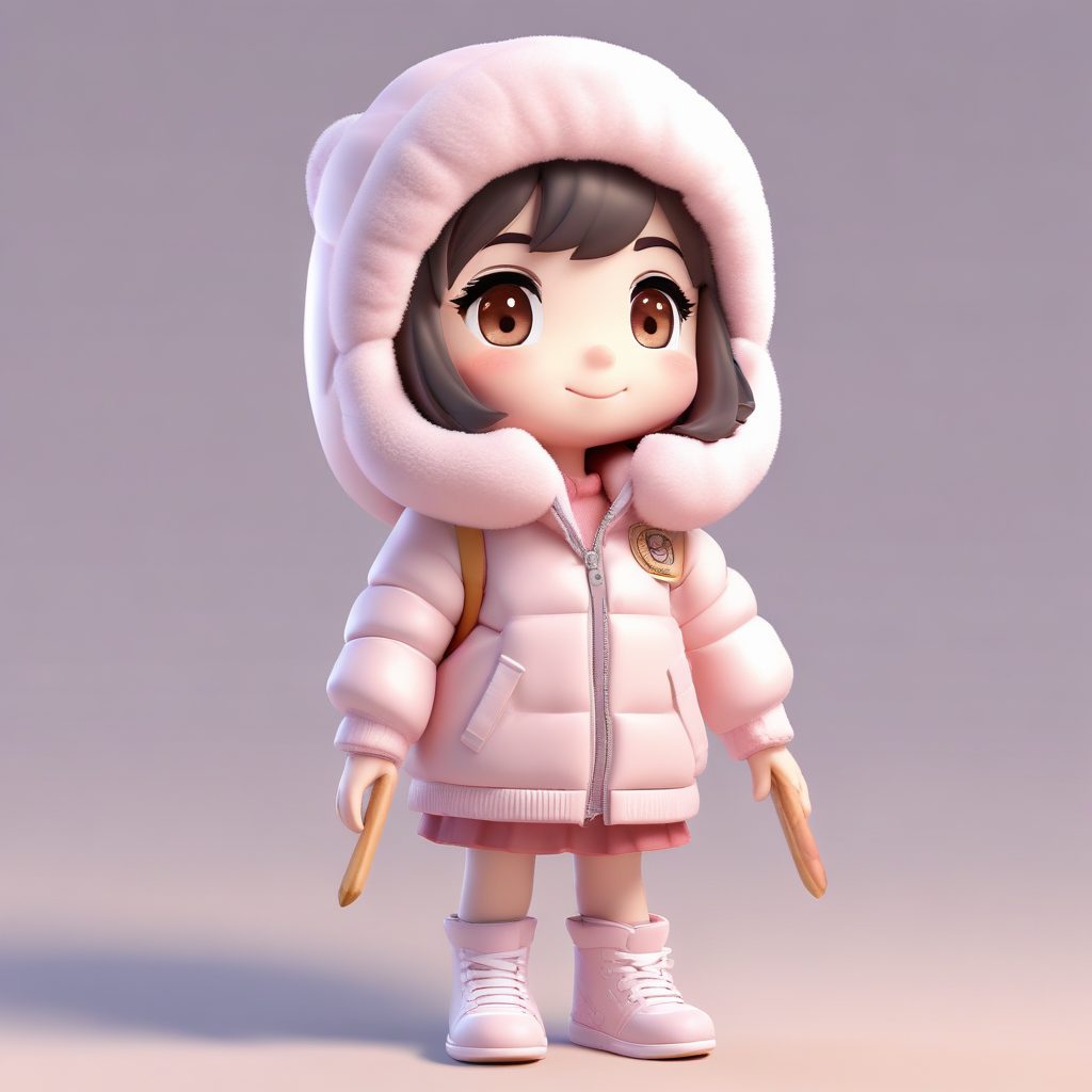 甜系Q版女孩：冬日吃棉花糖场景，超治愈黏土手办提示词公开