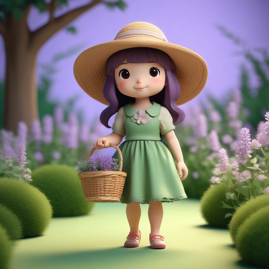 💐田园治愈系！森系花朵Q版女孩，高细节黏土插画风！